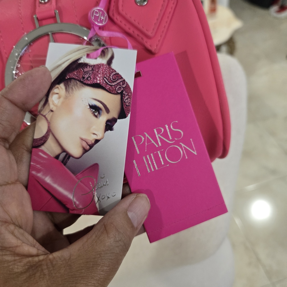 Paris Hilton Vibrant Pink Mini Bag with Silver Details - Picture 6 of 11